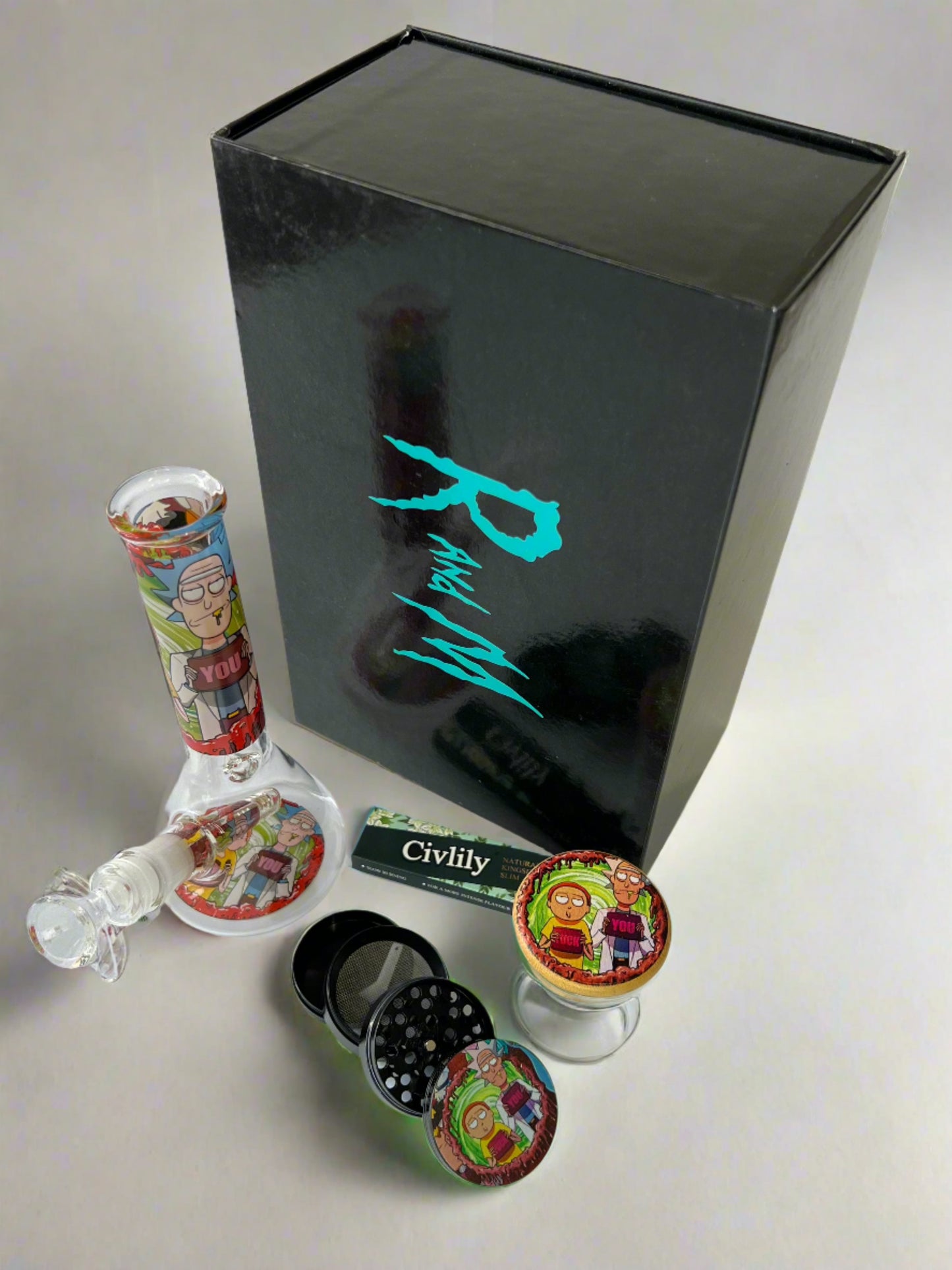 Rick & Morty 11" Glass Bong Kit - Bittchaser