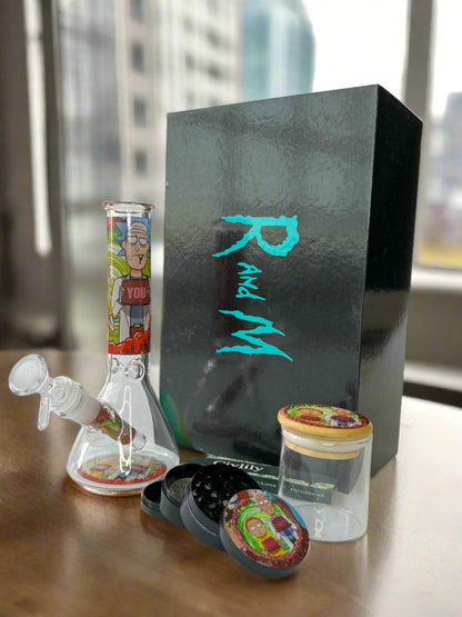 Rick & Morty 11" Glass Bong Kit - Bittchaser