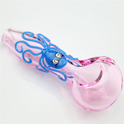 Hippculture Smoking Octopus Pipe Pink color Design - Bittchaser