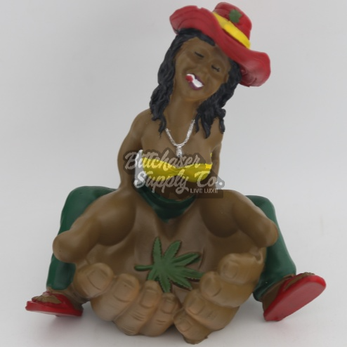 Rasta CowGirl Resin Medium Ashtray - [ASH-024-1]