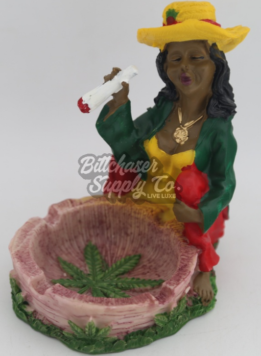 Rasta Lady Resin Medium Ashtray - [ASH-024-4]