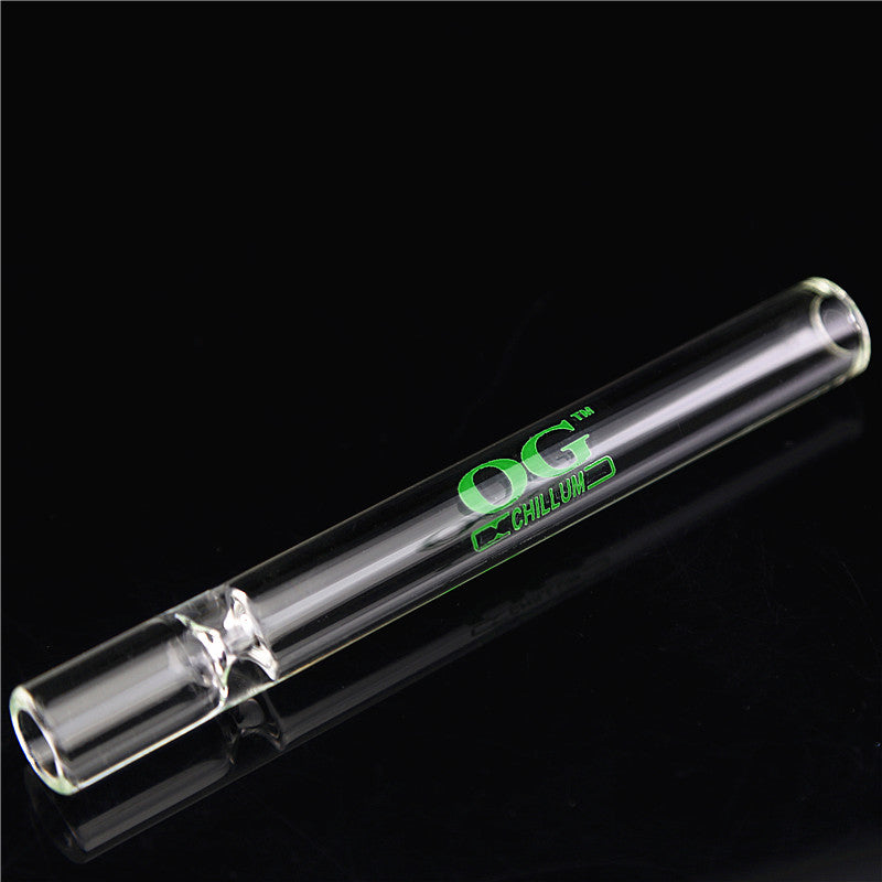 OG Chillum Glass smoking pipe|Straight green design