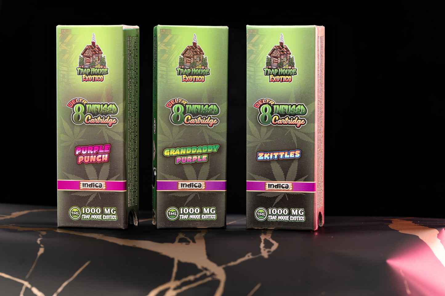 Trap House Exotics Ind^ca 1000mg Delta-8 1g THC Vape Cartridges