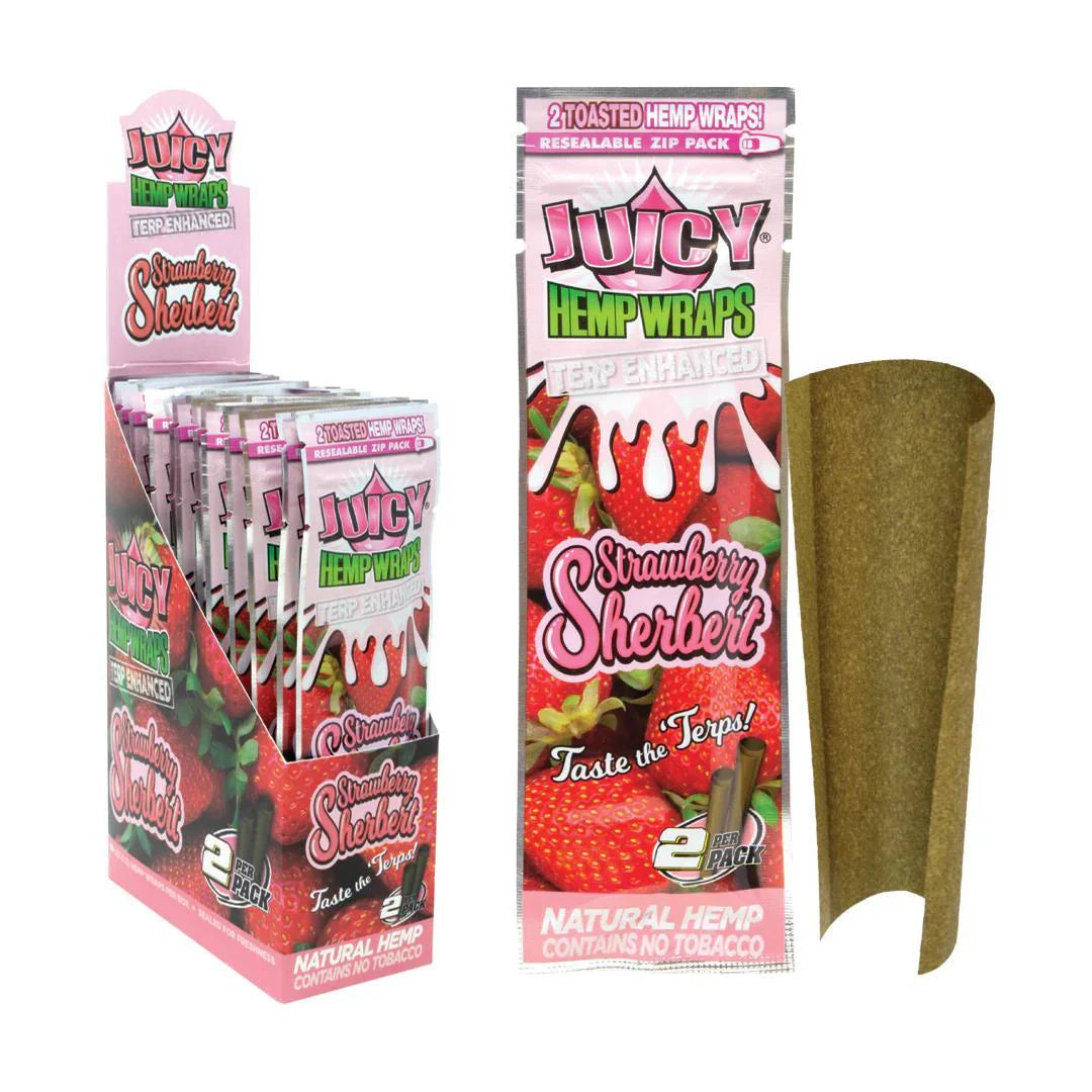 Juicy Hemp Wraps Terp Enhanced – Strawberry Sherbert - Bittchaser