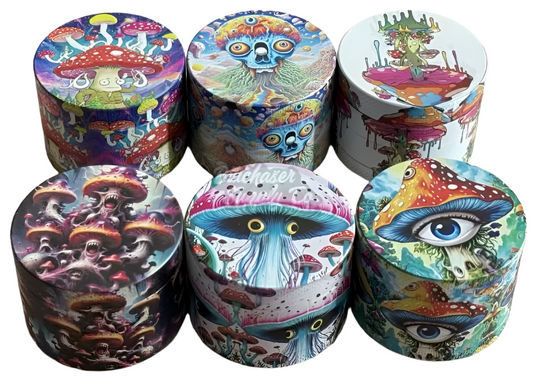 Shroomz Trippy 63mm (Medium Size) 4 Part Alloy Metallic Grinders [HG-002]