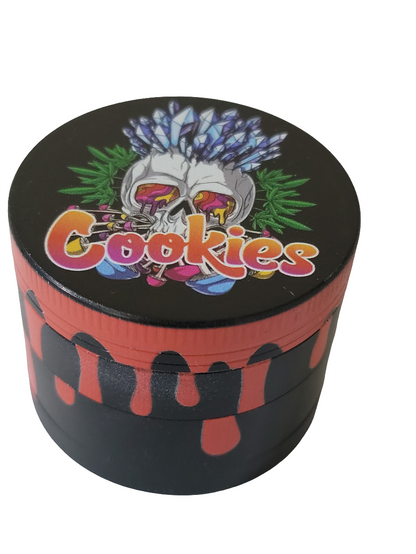 Cookies 50mm (Small) 4 Part Zinc Alloy Metallic Herb Grinder