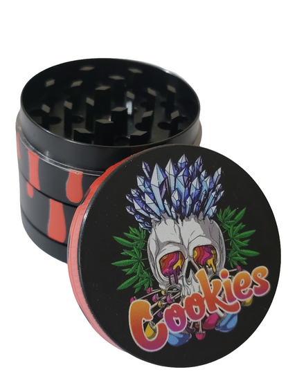 Cookies 50mm (Small) 4 Part Zinc Alloy Metallic Herb Grinder