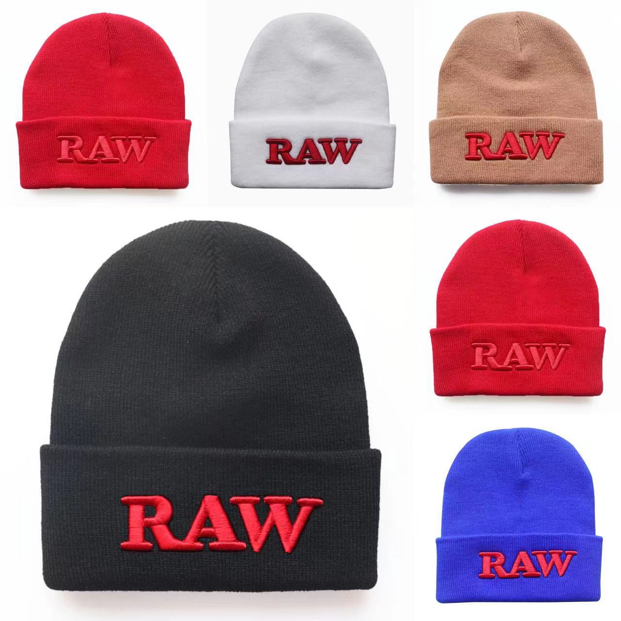 RAW Embroidery Beanie Hats - Bittchaser