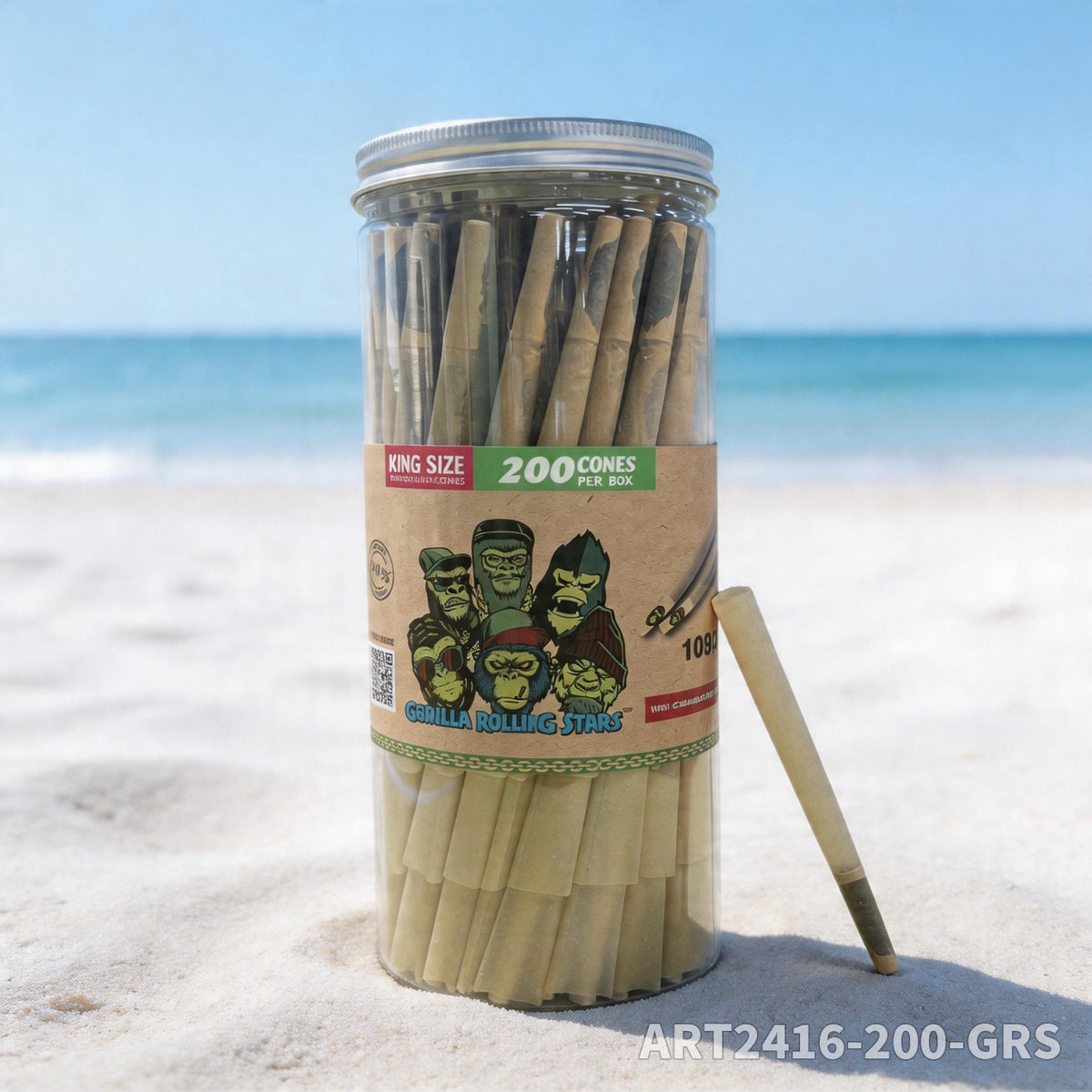 Gorilla Rolling Stars Brown Pre-Rolled Cones – 200pcs Jar