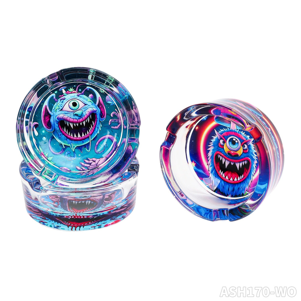 Wierdo Round Glass Ashtray