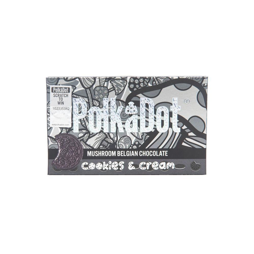 PolkaDot Cookies & Cream Mushroom Belgian Chocolate Bar - Bittchaser Smoke Shop