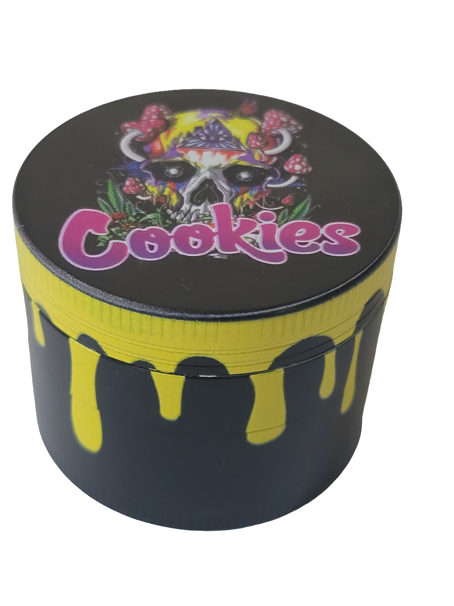 Cookies 50mm (Small) 4 Part Zinc Alloy Metallic Herb Grinder