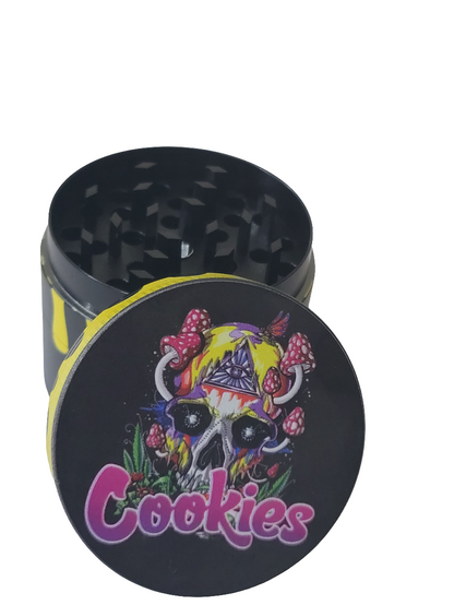 Cookies 50mm (Small) 4 Part Zinc Alloy Metallic Herb Grinder