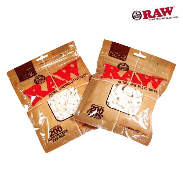 Raw Slim Natural Unrefined Cotton Filter Tips - Bittchaser Smoke Shop