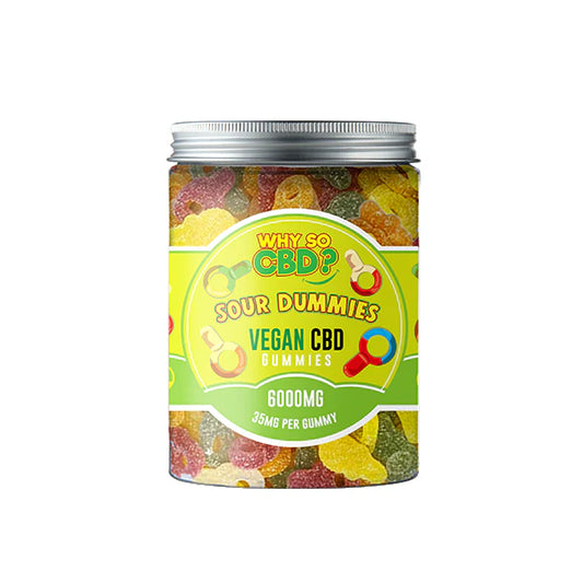 Why So CBD? 6000mg CBD Large Vegan Gummies - Sour Dummies