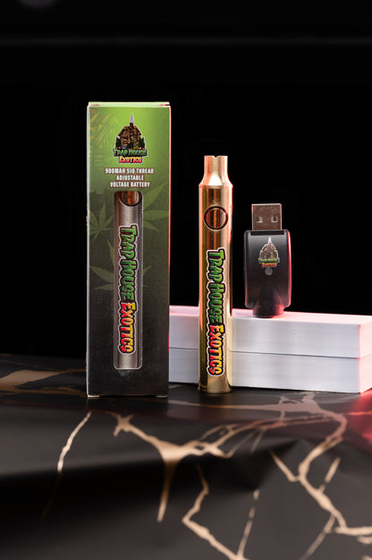 Trap House Exotics 900mah Cartridge Battery - (Gold Colour) - Bittchaser Smoke Shop