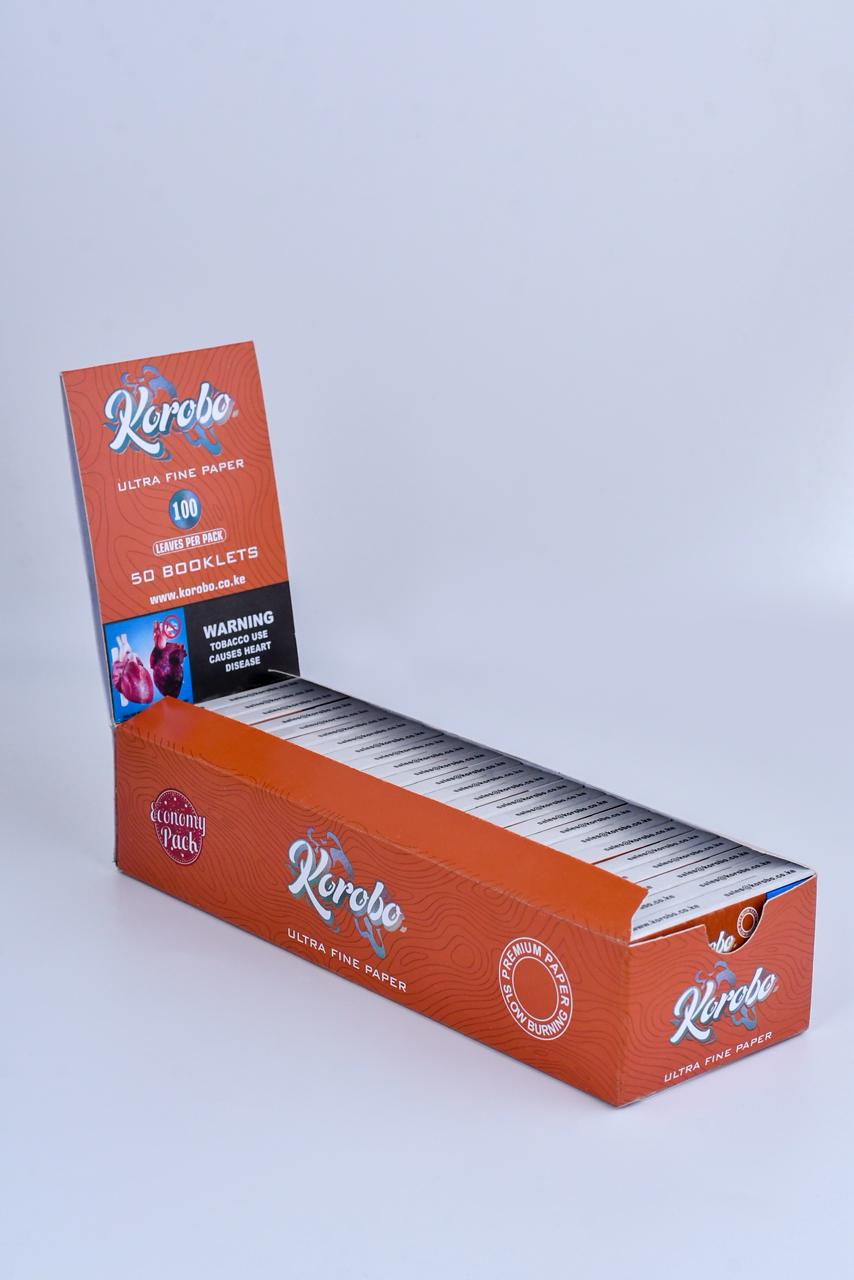 Korobo Brown Regular Size 100 Leaves Rolling Papers - Bittchaser Smoke Shop