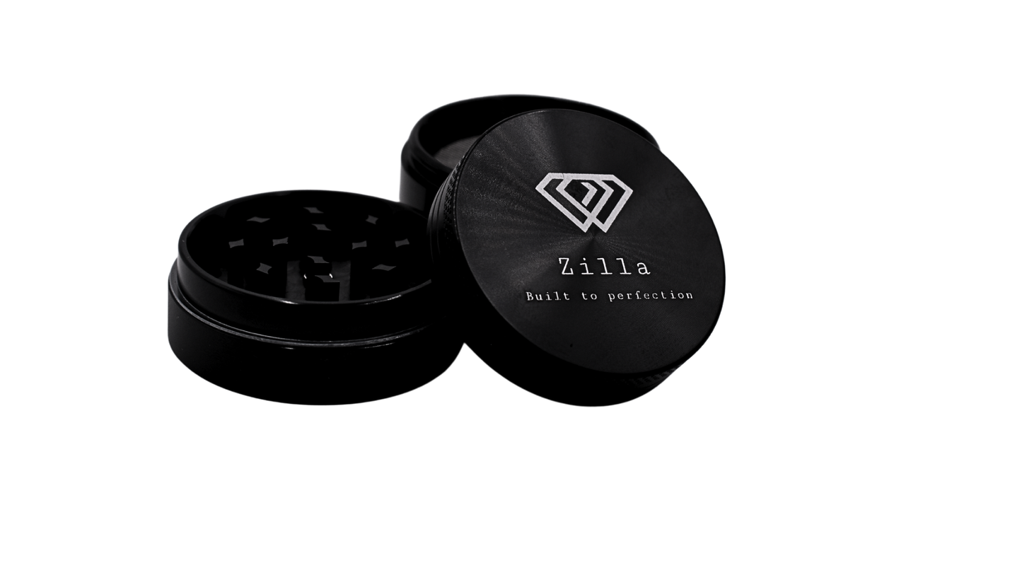 Zilla Hard Top Aluminium Grinder - Black - Bittchaser Smoke Shop