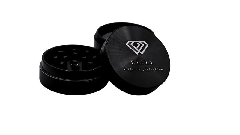 Zilla Hard Top Aluminium Grinder - Black - Bittchaser Smoke Shop