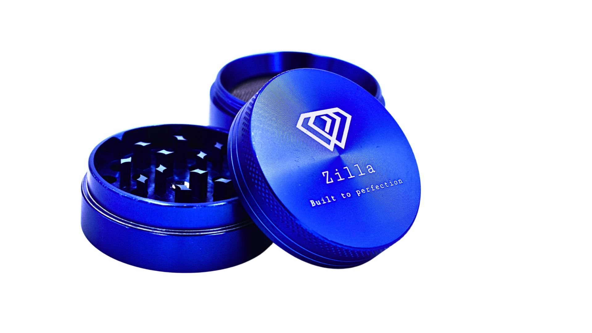Zilla Aluminium 50mm (Medium Size) Grinder - Blue - Bittchaser Smoke Shop