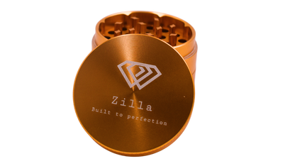 Zilla Aluminium 50mm (Medium Size) Grinder - Gold - Bittchaser Smoke Shop