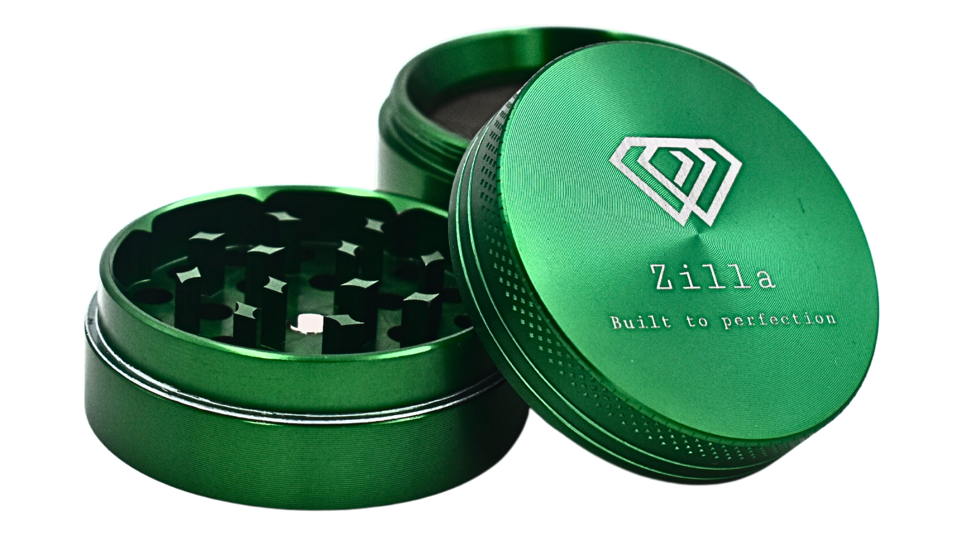 Zilla Aluminium 50mm (Medium Size) Grinder - Green - Bittchaser Smoke Shop