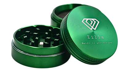 Zilla Aluminium 50mm (Medium Size) Grinder - Green - Bittchaser Smoke Shop