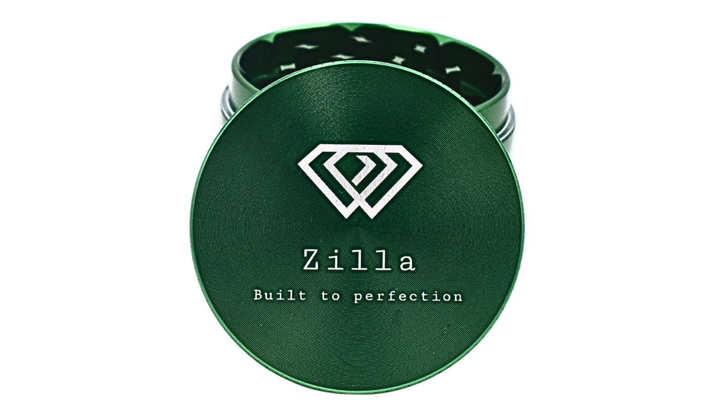 Zilla Aluminium 50mm (Medium Size) Grinder - Green - Bittchaser Smoke Shop