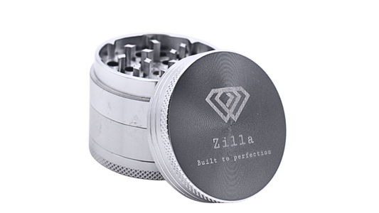 Zilla Aluminium 50mm (Medium Size) Herb Grinder - Silver