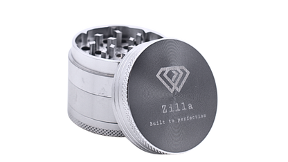 Zilla Aluminium 50mm (Medium Size) Herb Grinder - Silver - Bittchaser Smoke Shop