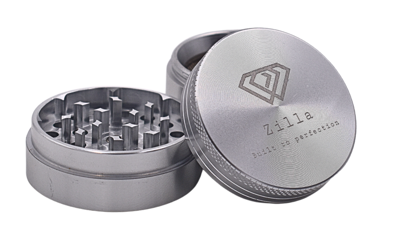 Zilla Aluminium 50mm (Medium Size) Herb Grinder - Silver
