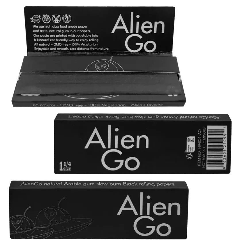 Alien Go 1 1/4 Size Black Rolling Papers