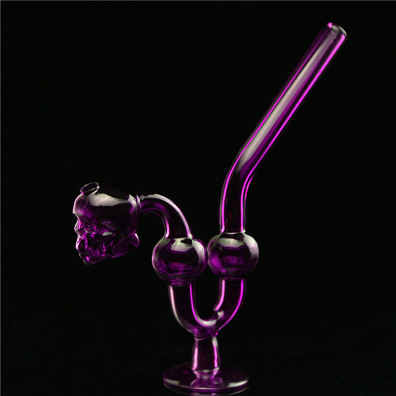 Hippster Glass smoking pipe|Skull Purple U-Shape design