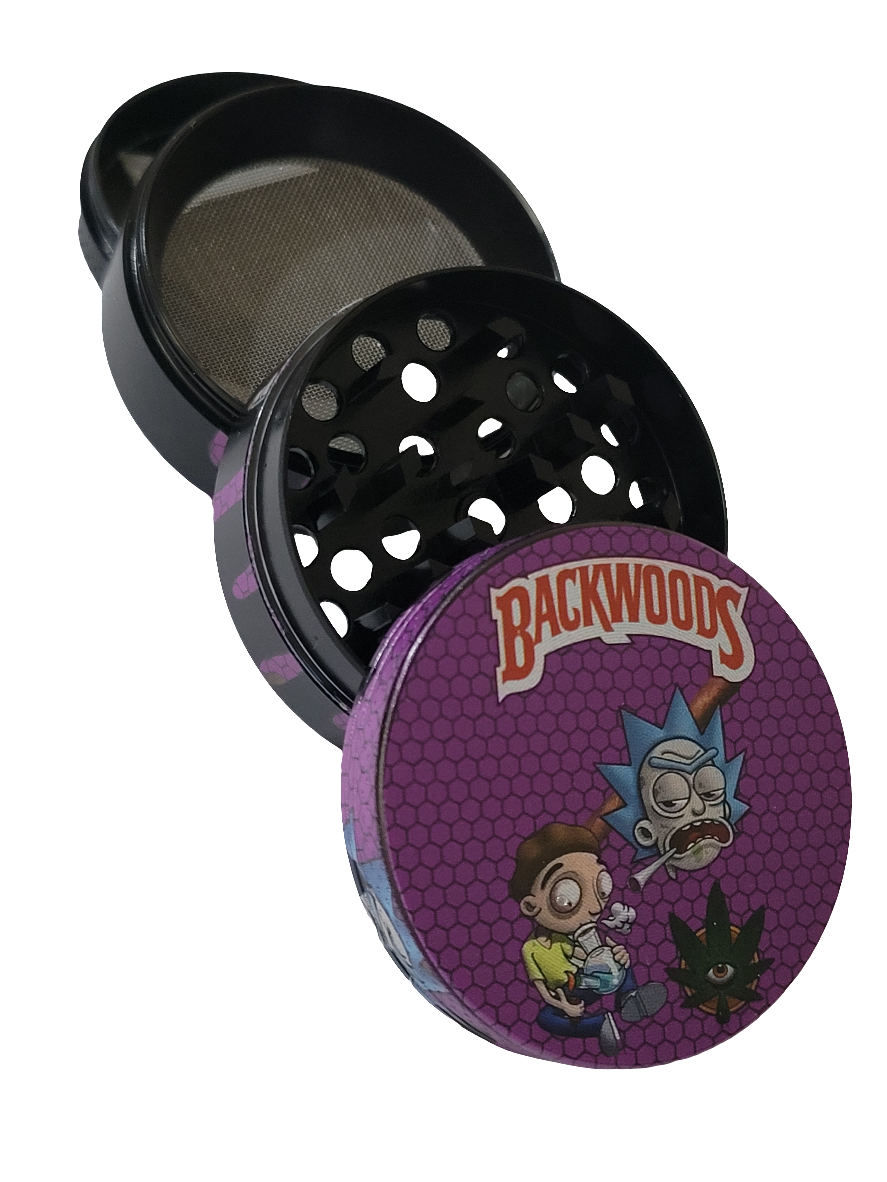 Backwood x Rick&Morty 50mm Zinc 4 Part Grinder - Purple