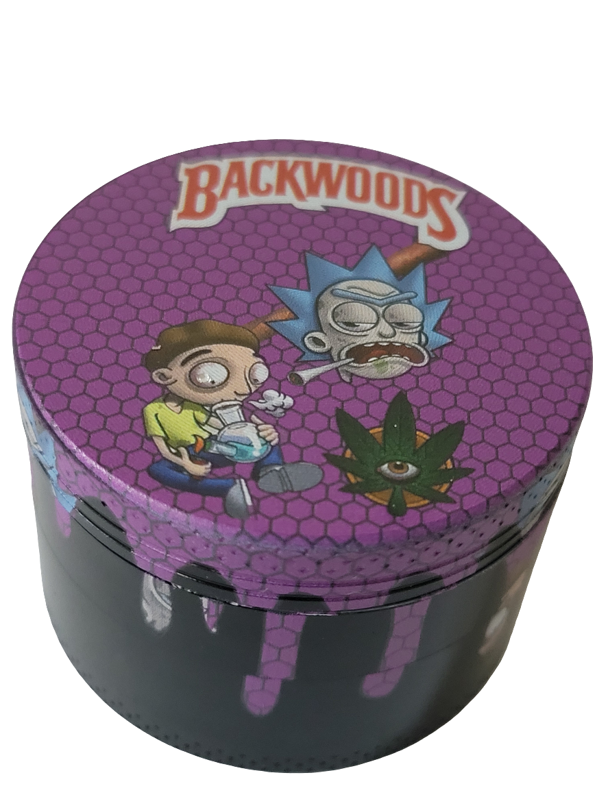 Backwood x Rick&Morty 50mm Zinc 4 Part Grinder - Purple