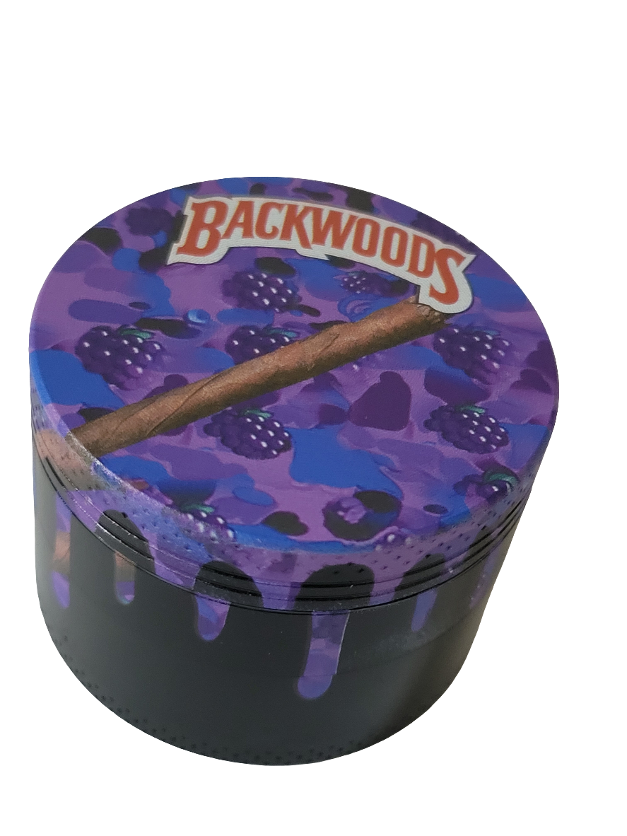 Backwood Metallic Tobacco Grinder - 4 Part 50mm zinc Herb Grinder - purple