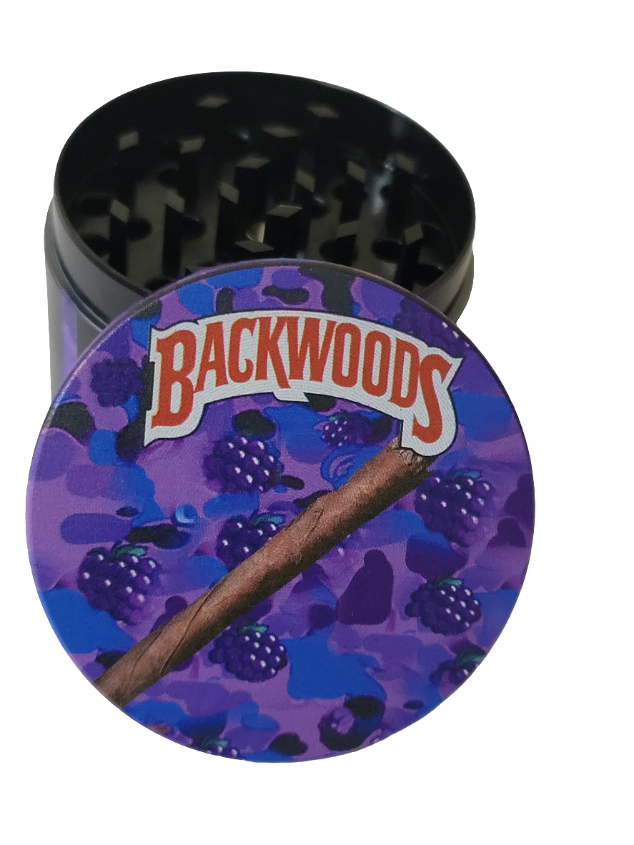 Backwood Metallic Tobacco Grinder - 4 Part 50mm zinc Herb Grinder - purple