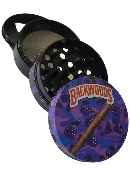 Backwood Metallic Tobacco Grinder - 4 Part 50mm zinc Herb Grinder - purple