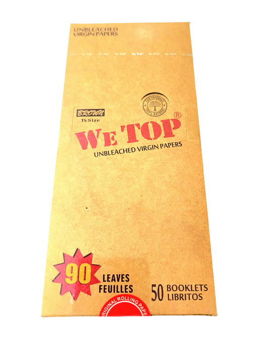 Wetop 1¼ Brown Rolling Papers - 90 Leaves!