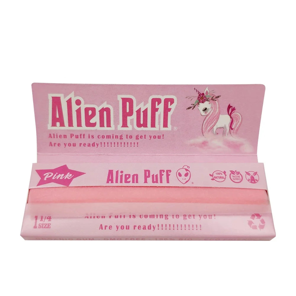 Alien Puff 1 1/4 Size Pink Rolling Papers