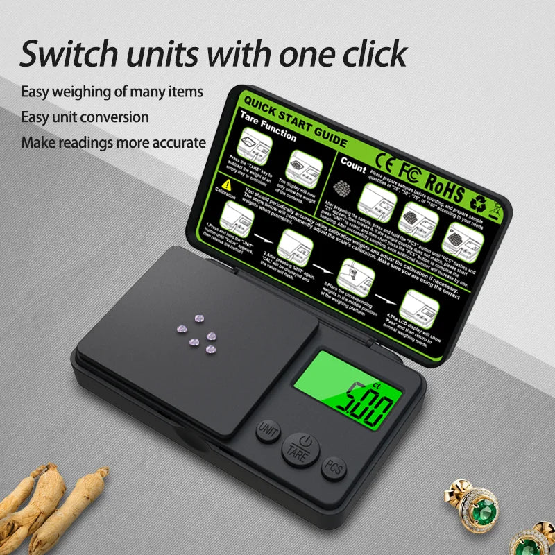 Zilla Top Flip  Precision Digital Pocket Scale (0.01g-1kg)