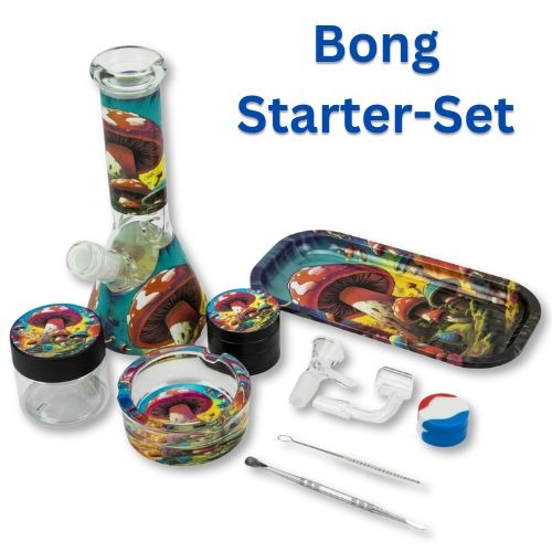 Mushroom Glass Ice Multi-Accessory Bong Set