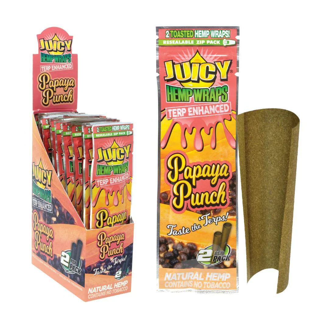 Juicy Hemp Wraps Terp Enhanced – Papaya Punch - Bittchaser