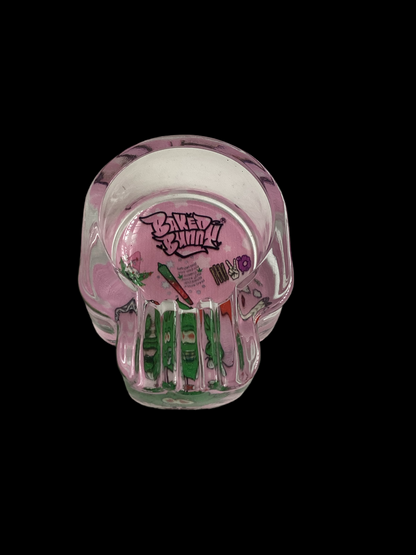 Baked bunny skull Art Glass Ashtray 95mm