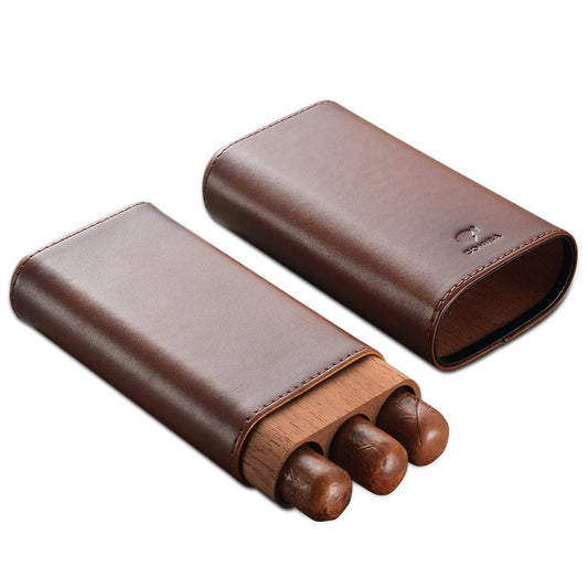 3-Cigar Leather Case