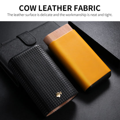 Cohiba - Portable 3 Cigar Holder Black & Mustard-Yellow