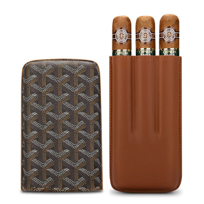 Goyard 3- Cigar Leather Case