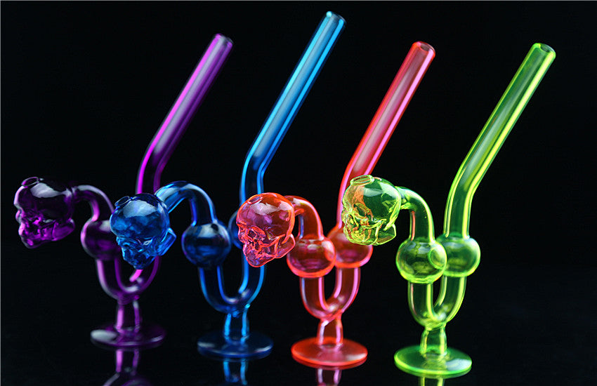 Hippster Glass smoking pipe|Skull Green U-Shape design