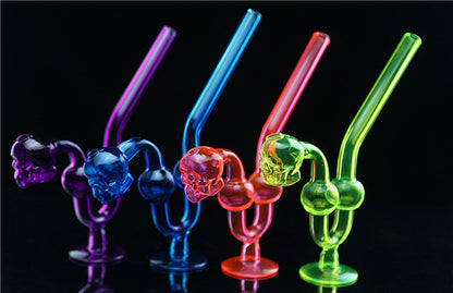 Hippster Glass smoking pipe|Skull Green U-Shape design