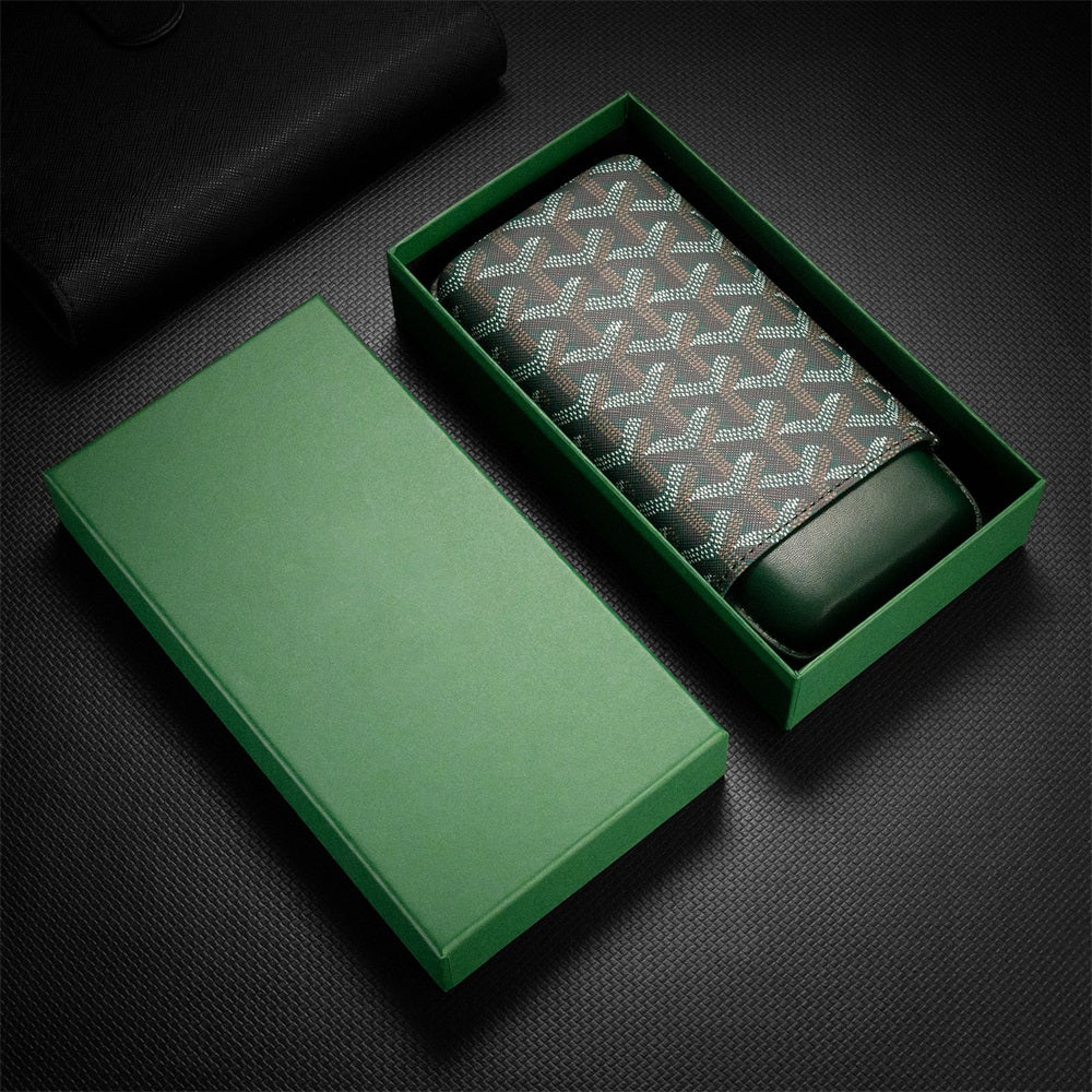 Goyard 3- Cigar Leather Case